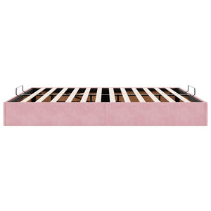 Ottoman Bett Rosa 160x200 cm Samt