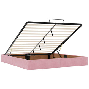 Ottoman Bett Rosa 160x200 cm Samt