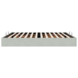 Ottoman Bett Hellgrau Samt 180x200 cm