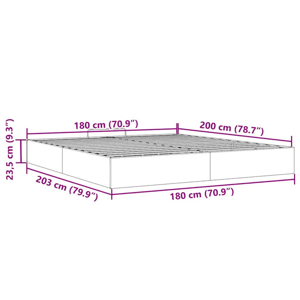 Ottoman Bett Dunkelgrau 180x200 cm Samt