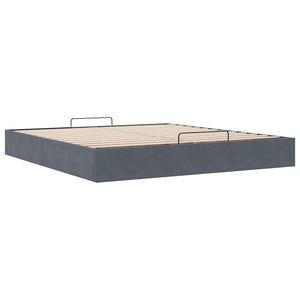 Ottoman Bett Dunkelgrau 180x200 cm Samt