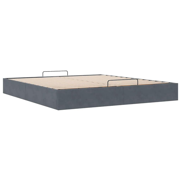 Ottoman Bett Dunkelgrau 180x200 cm Samt