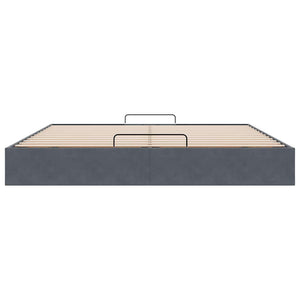Ottoman Bett Dunkelgrau 180x200 cm Samt