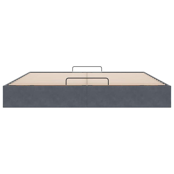 Ottoman Bett Dunkelgrau 180x200 cm Samt