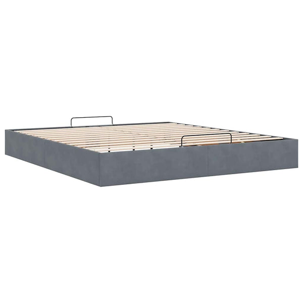 Ottoman Bett Dunkelgrau 180x200 cm Samt