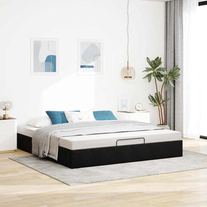 Ottoman Bett 180x200 cm Schwarz Samt