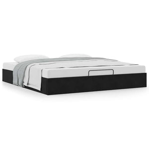 Ottoman Bett 180x200 cm Schwarz Samt