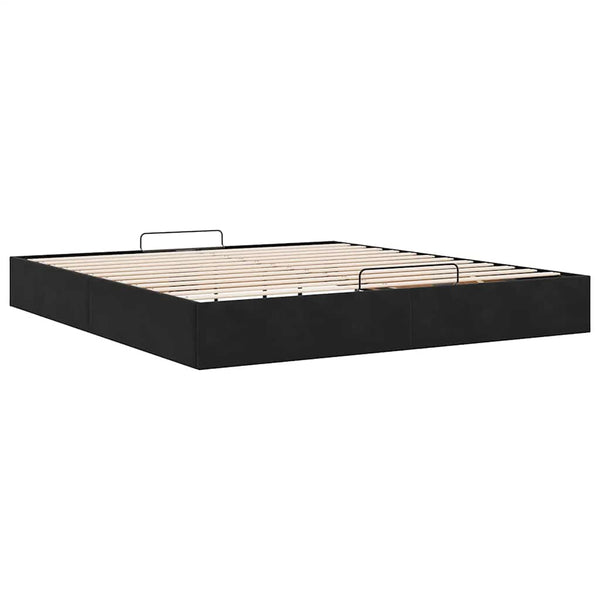 Ottoman Bett 180x200 cm Schwarz Samt