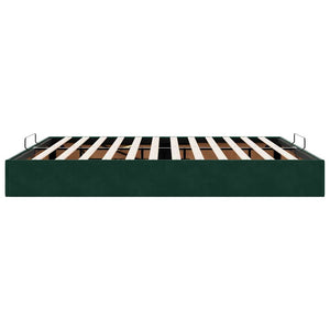 Ottoman Bett Dunkelgrün 180x200 cm Samt