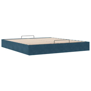 Ottoman Bett Dunkelblau 180x200 cm Samt