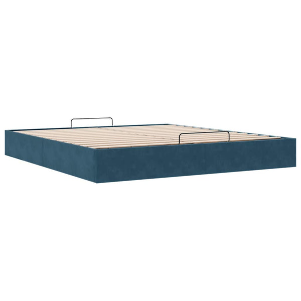 Ottoman Bett Dunkelblau 180x200 cm Samt