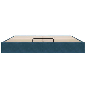 Ottoman Bett Dunkelblau 180x200 cm Samt