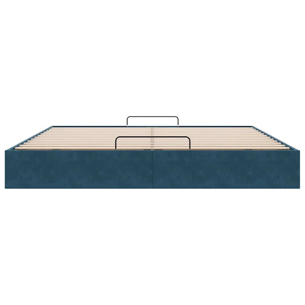 Ottoman Bett Dunkelblau 180x200 cm Samt