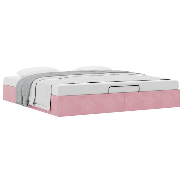 Ottoman Bett Rosa 180x200 cm Samt