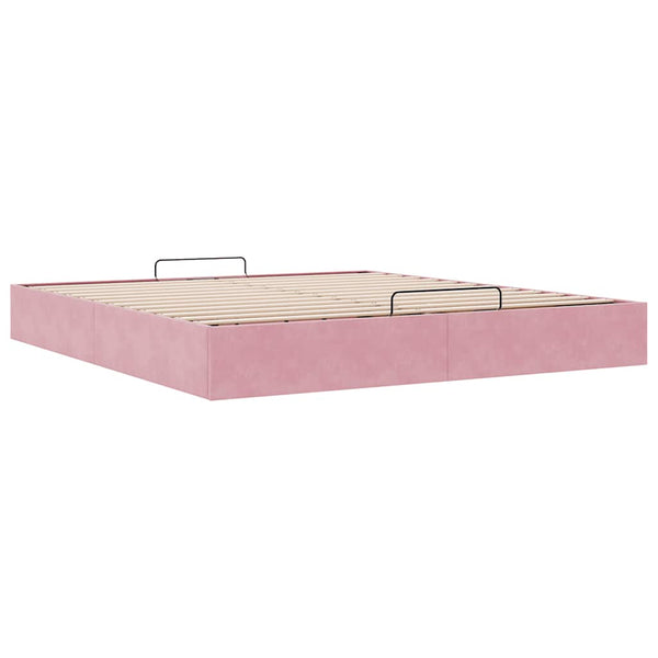 Ottoman Bett Rosa 180x200 cm Samt