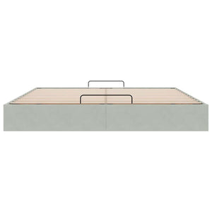 Ottoman Bett Hellgrau Samt 200x200 cm