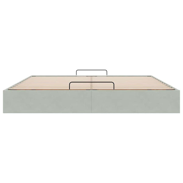 Ottoman Bett Hellgrau Samt 200x200 cm
