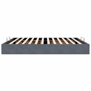 Ottoman Bett 200x200 cm Dunkelgrau Samt