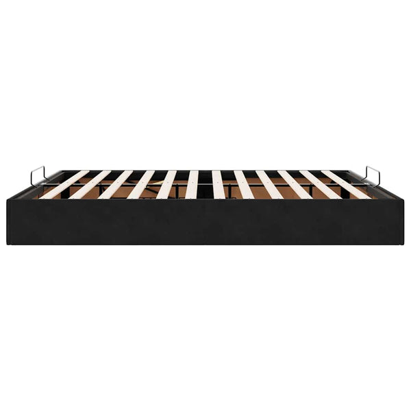 Ottoman Bett 200x200 Schwarz Samt