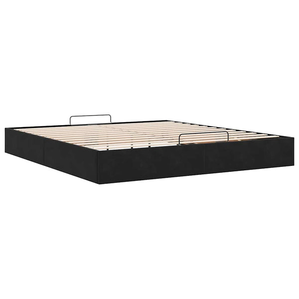 Ottoman Bett 200x200 Schwarz Samt