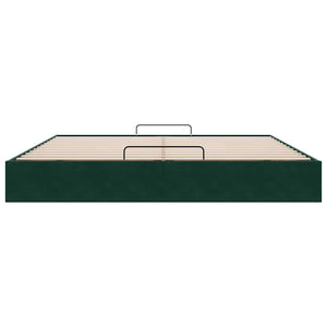 Ottoman Bett Dunkelgrün 200x200 cm Samt