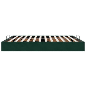 Ottoman Bett Dunkelgrün 200x200 cm Samt