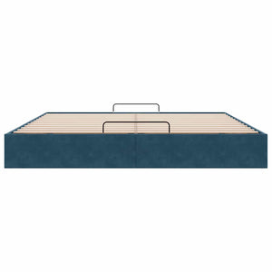 Ottoman Bett Dunkelblau Samt 200x200 cm