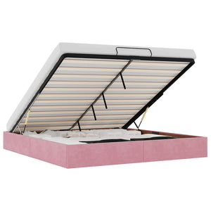 Ottoman Bett Rosa Samt 200x200 cm