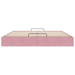 Ottoman Bett Rosa Samt 200x200 cm