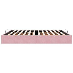Ottoman Bett Rosa Samt 200x200 cm