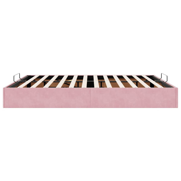 Ottoman Bett Rosa Samt 200x200 cm