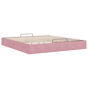 Ottoman Bett Rosa Samt 200x200 cm
