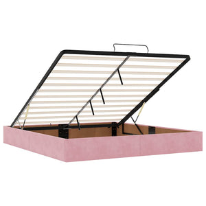 Ottoman Bett Rosa Samt 200x200 cm