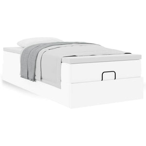Ottoman Bett mit Matratze Weiß 80x200 cm