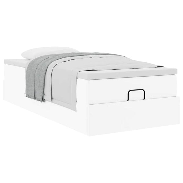 Ottoman Bett mit Matratze Weiß 80x200 cm