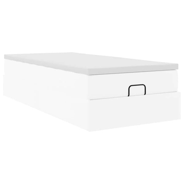 Ottoman Bett mit Matratze Weiß 80x200 cm