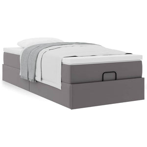 Ottoman Bett mit Matratze Grau 80x200 cm