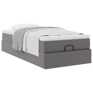 Ottoman Bett mit Matratze Grau 80x200 cm