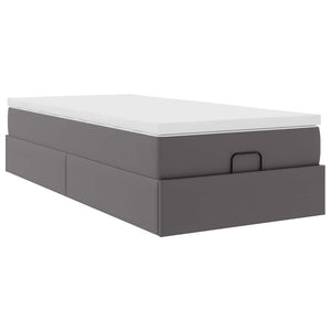 Ottoman Bett mit Matratze Grau 80x200 cm