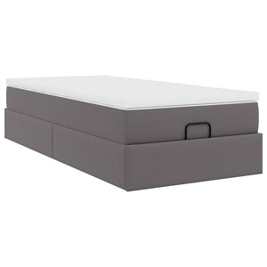 Ottoman Bett mit Matratze Grau 80x200 cm