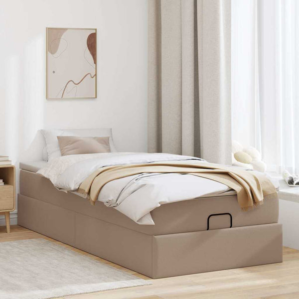 Ottoman Bett 80x200 cm Cappuccino-Braun Kunstleder