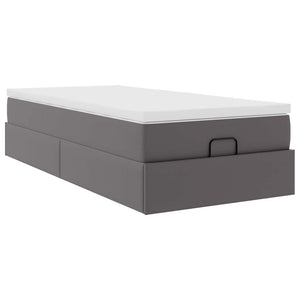 Ottoman Bett mit Matratze Grau 90x190 cm