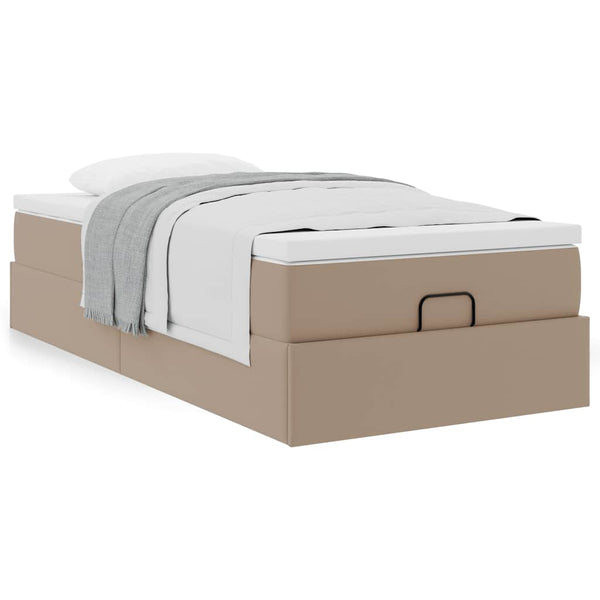 Ottoman Bett mit Matratze Cappuccino 90x190 cm