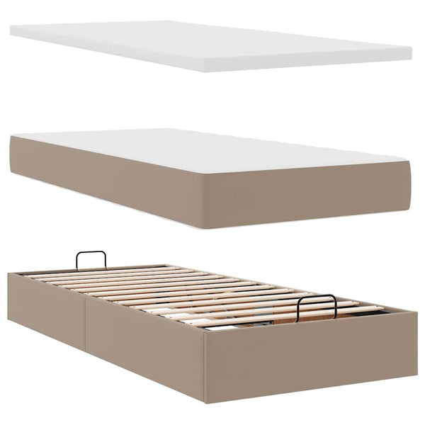 Ottoman Bett mit Matratze Cappuccino 90x190 cm