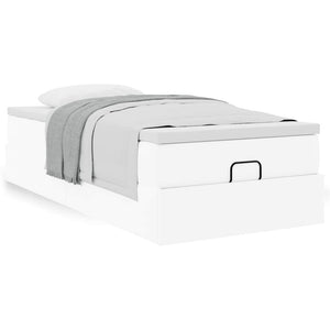 Ottoman Bett mit Matratze 90x200 cm Weiß