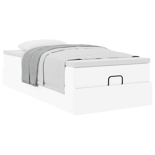 Ottoman Bett mit Matratze 90x200 cm Weiß
