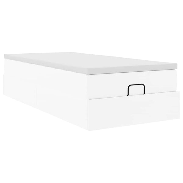 Ottoman Bett mit Matratze 90x200 cm Weiß