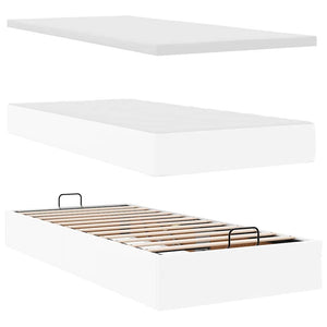 Ottoman Bett mit Matratze 90x200 cm Weiß