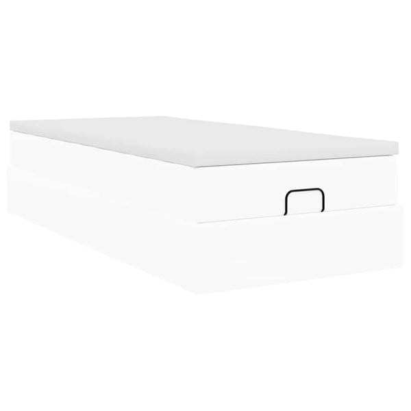 Ottoman Bett mit Matratze 90x200 cm Weiß