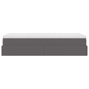 Ottoman Bett mit Matratze Grau 90x200 cm